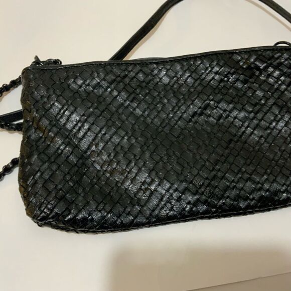 Elliot Lucca Braided Leather Small Shoulder Bag Purse - Picture 4 of 9